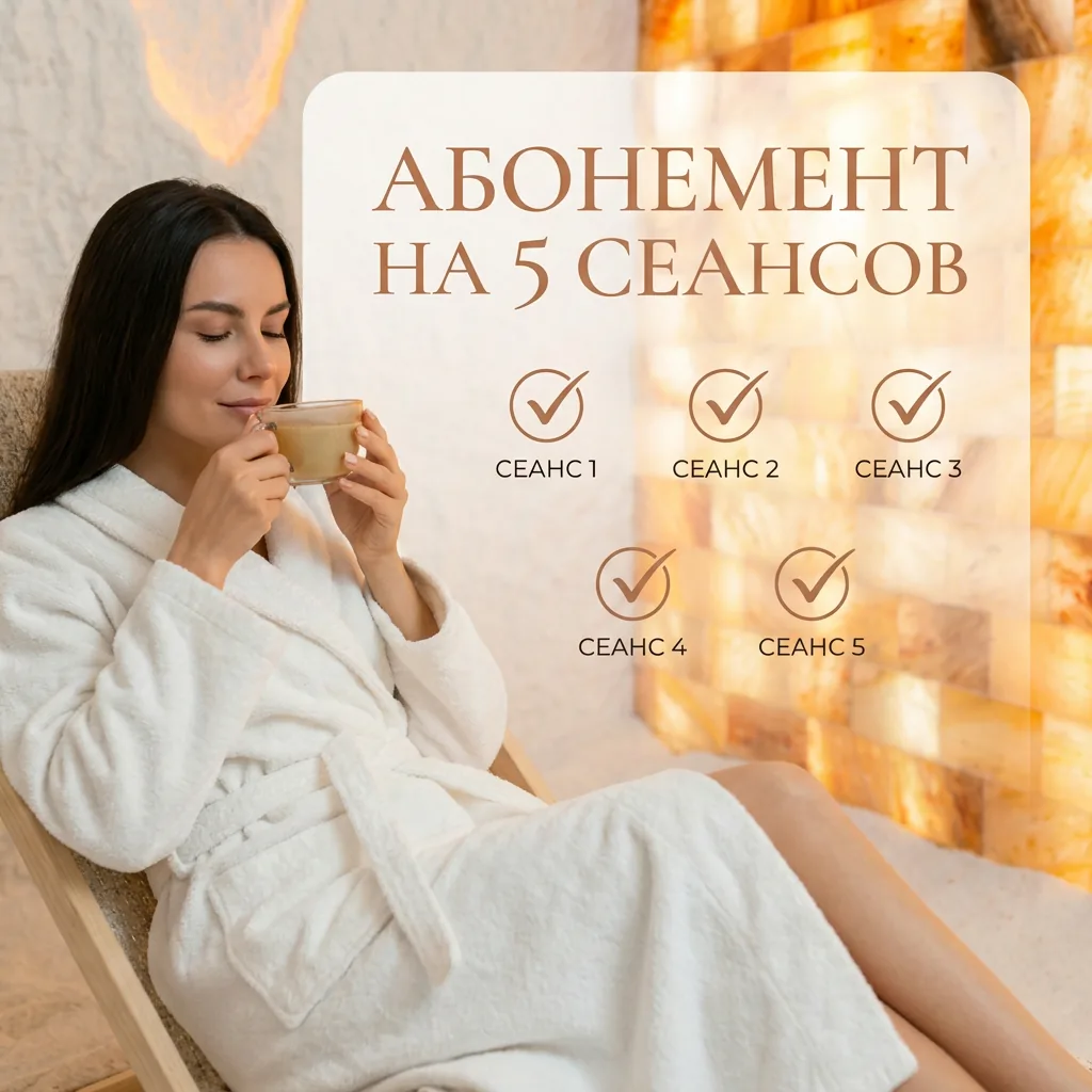 Абонемент в соляную пещеру 5 сеансов